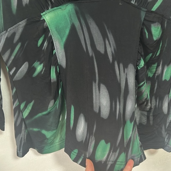 Vintage Y2K Orwell mesh green black crossover top size 10 or large - Picture 4 of 8